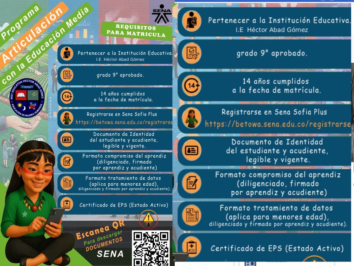 Imagen informativa de la Media Técnica: escanea el código QR y sigue los pasos para inscribirte y matricularte en 2026 en Preprensa Digital, Programación de Software y Artes Visuales